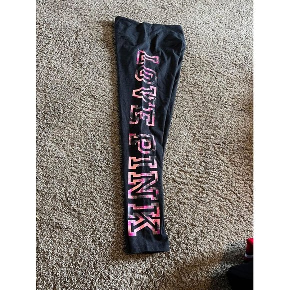 Pink Yoga Active Leggings Victoria’s Secret Tie Dye Stretch Workout Pants Bottom - Picture 1 of 6